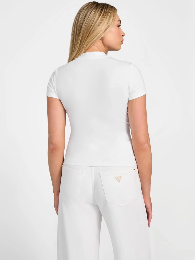 Rhinestone Quattro G Mock-Neck Tee