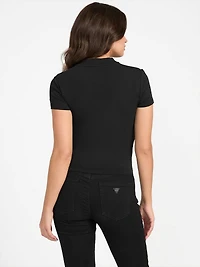 Rhinestone Quattro G Mock-Neck Tee
