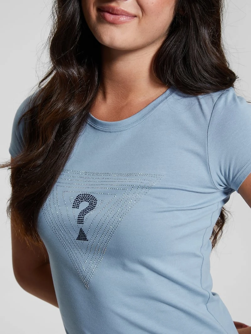 Eco Maze Rhinestone Triangle Logo Tee