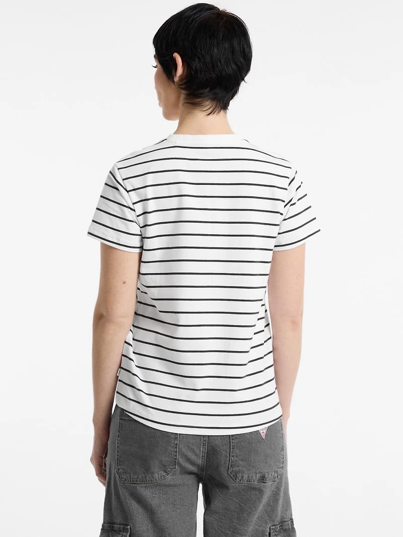 Classic Embroidered Logo Striped Tee