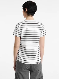Classic Embroidered Logo Striped Tee
