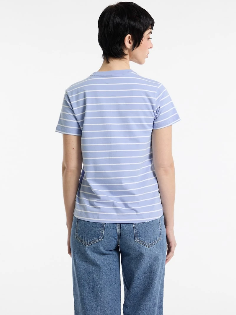 Classic Embroidered Logo Striped Tee
