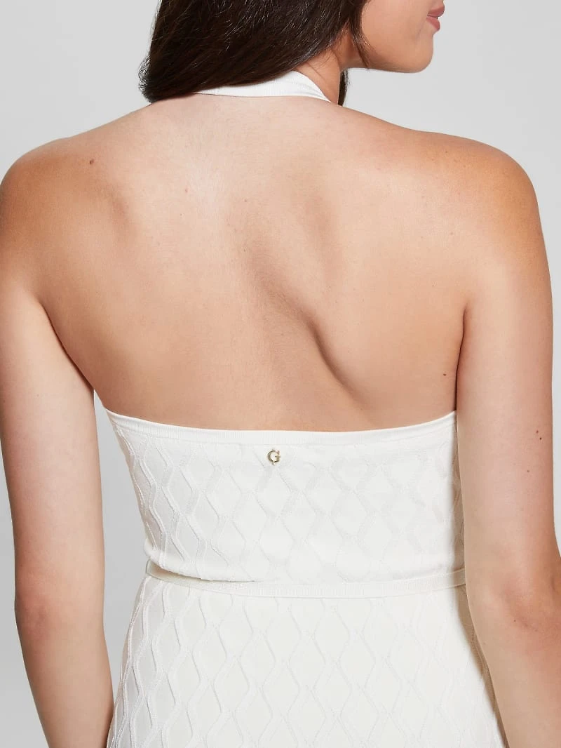 Lucia Belted Wavy Sweater Dress