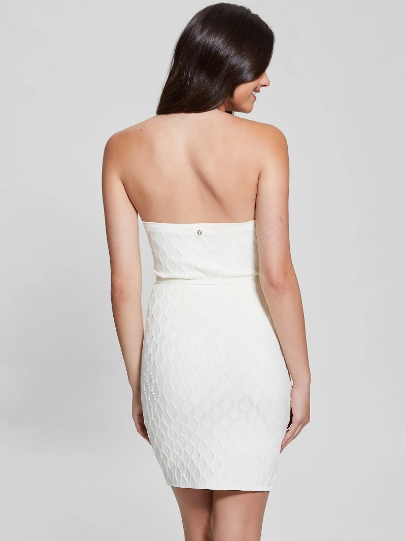 Lucia Belted Wavy Sweater Dress