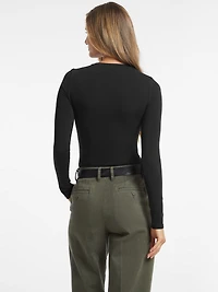Embroidered Logo Bodysuit