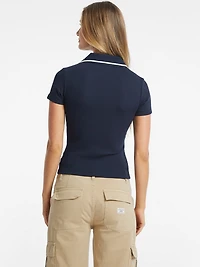 Slim Embroidered Logo Polo