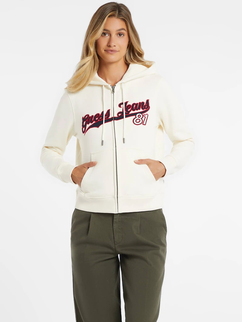 Classic Logo Patch Zip-Up Hoodie