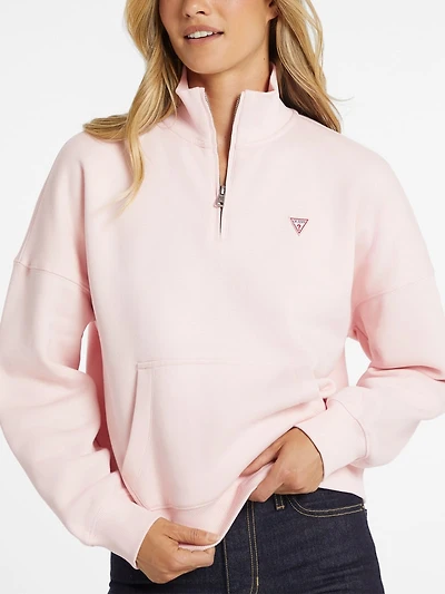 Oversized Mini Triangle Half-Zip Sweatshirt