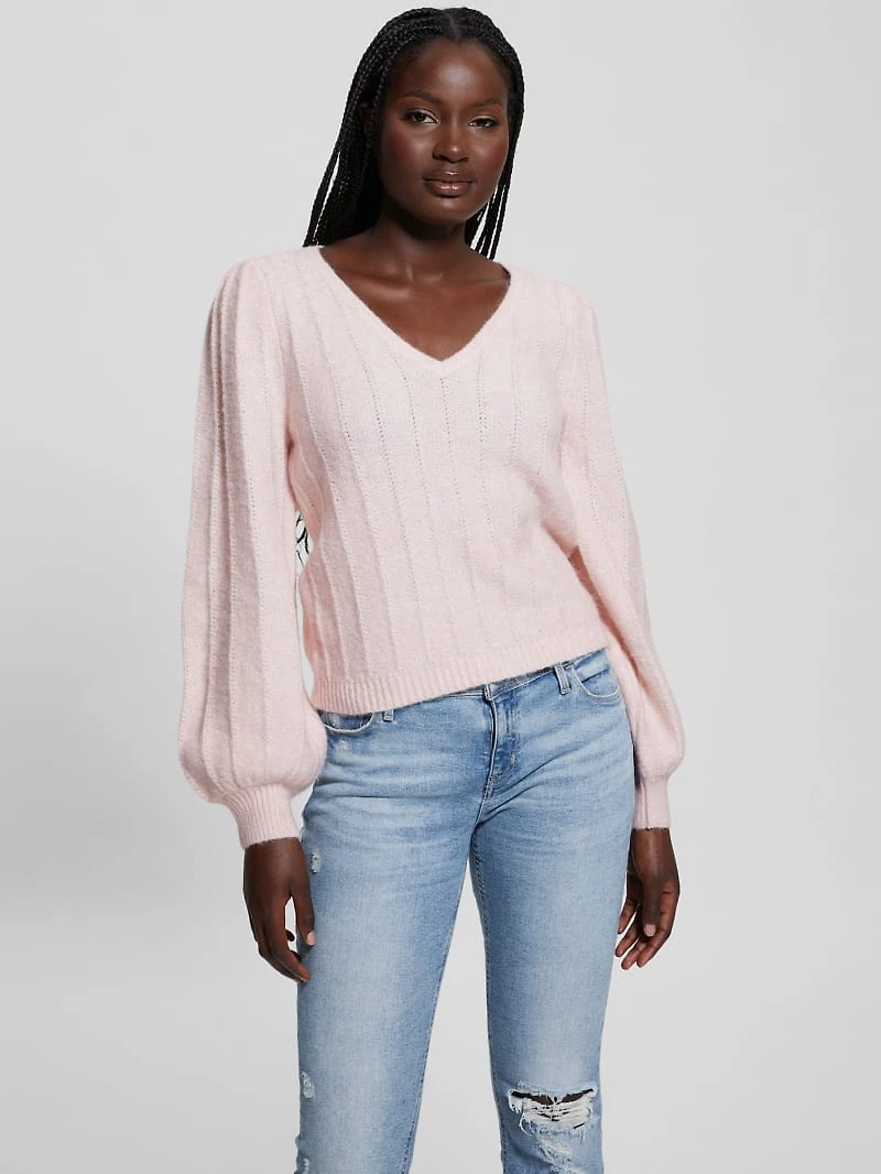 Madeline Textured V-Neck Sweater
