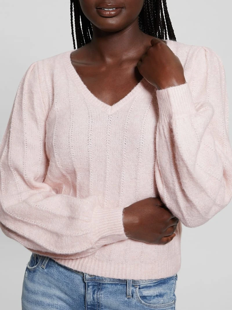 Madeline Textured V-Neck Sweater