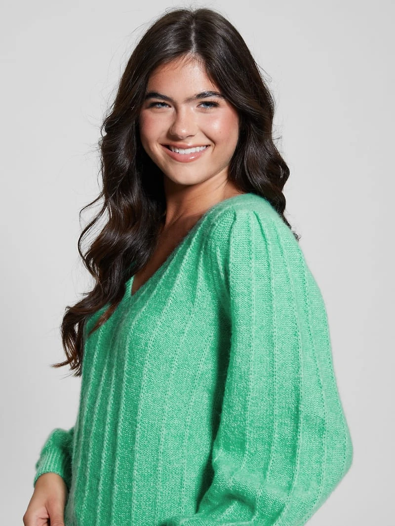 Madeline Textured V-Neck Sweater