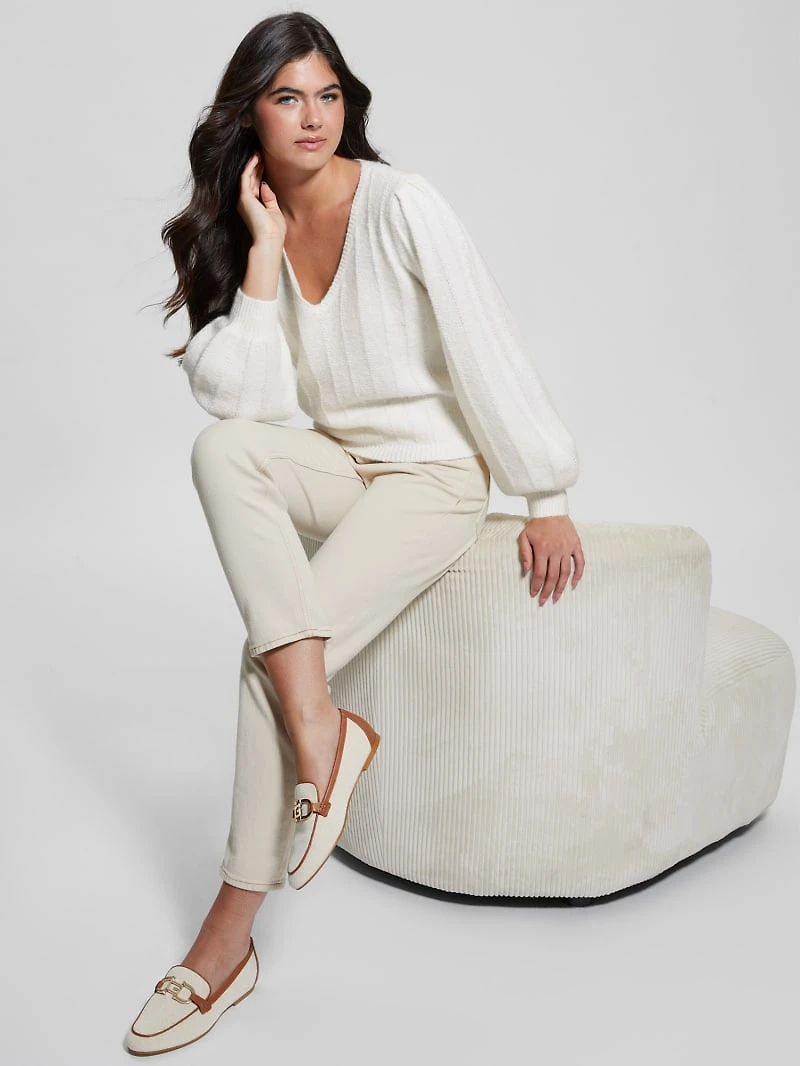 Madeline Textured V-Neck Sweater