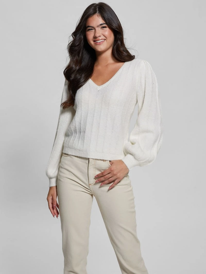 Madeline Textured V-Neck Sweater