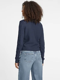 Wool-Blend Cable-Knit Sweater