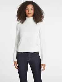 Silk and Wool-Blend Turtleneck Logo Sweater