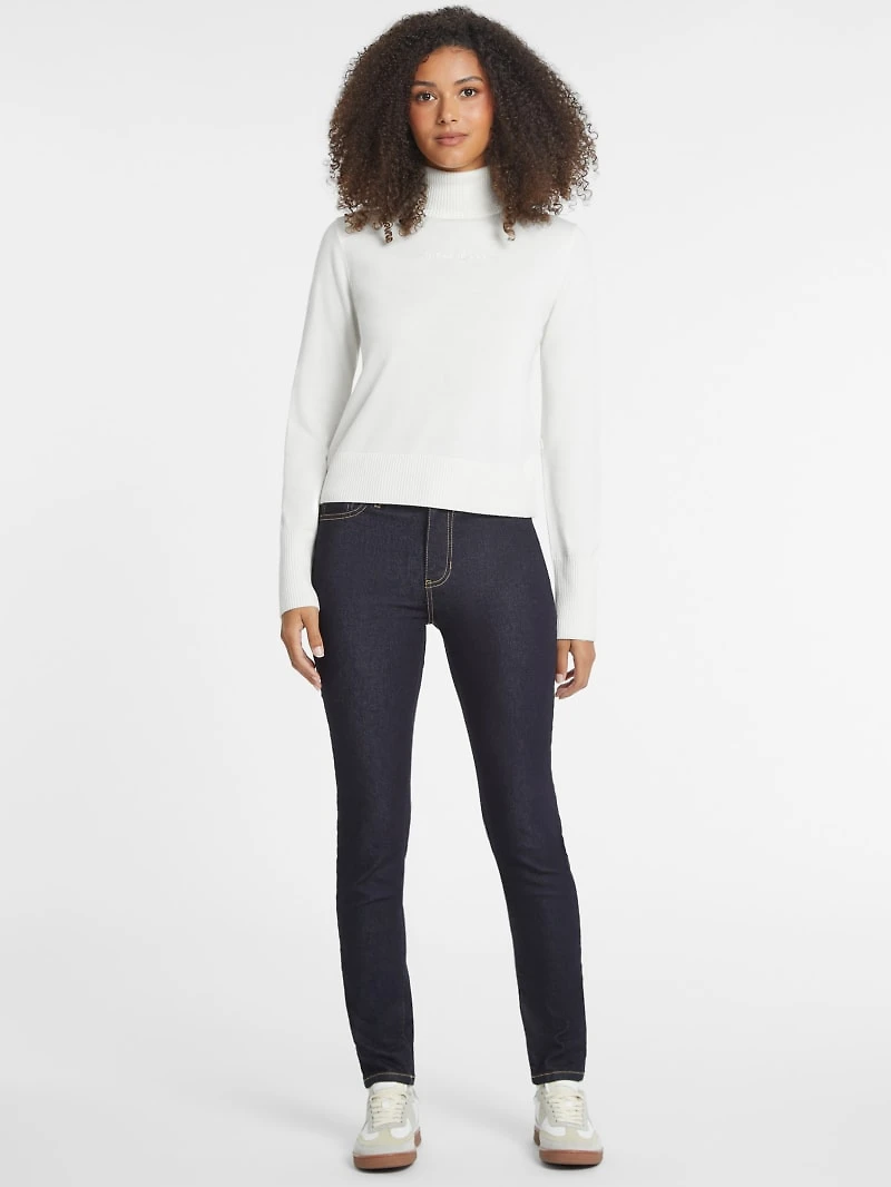 Silk and Wool-Blend Turtleneck Logo Sweater