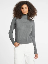 Silk and Wool-Blend Turtleneck Logo Sweater