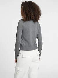 Silk and Wool-Blend Turtleneck Logo Sweater