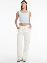 Silk and Wool-Blend Scoop Logo Sweater Tank