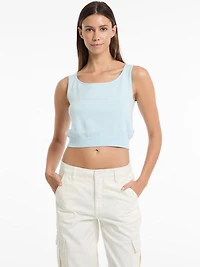 Silk and Wool-Blend Scoop Logo Sweater Tank