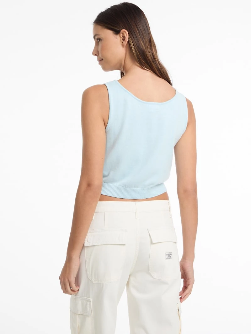 Silk and Wool-Blend Scoop Logo Sweater Tank