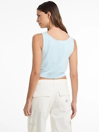 Silk and Wool-Blend Scoop Logo Sweater Tank