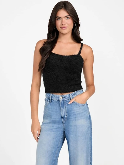 Keyla Fuzzy Sweater Crop Cami