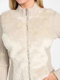 Eco Mila Faux-Fur Zipped Cardigan