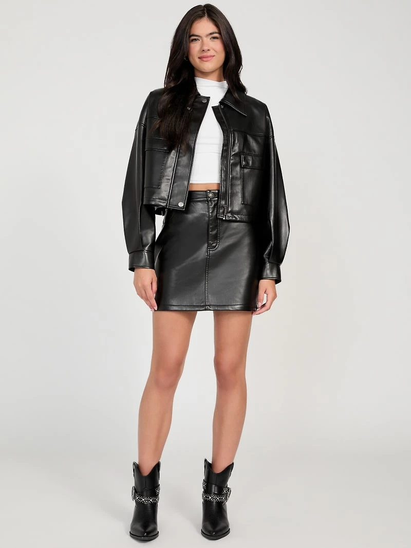 Ysaline Faux-Leather Mini Skirt