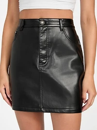 Ysaline Faux-Leather Mini Skirt