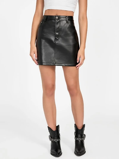 Ysaline Faux-Leather Mini Skirt