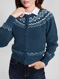 Crop Wool-Blend Cardigan