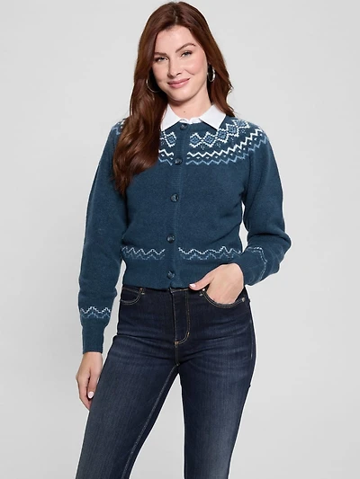 Crop Wool-Blend Cardigan