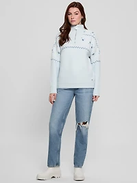 Half-Zip Wool-Blend Pullover Sweater