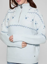 Half-Zip Wool-Blend Pullover Sweater