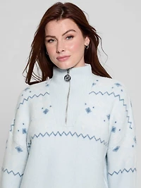 Half-Zip Wool-Blend Pullover Sweater
