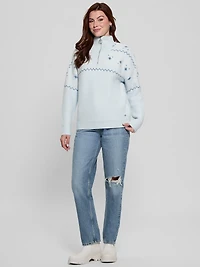 Half-Zip Wool-Blend Pullover Sweater