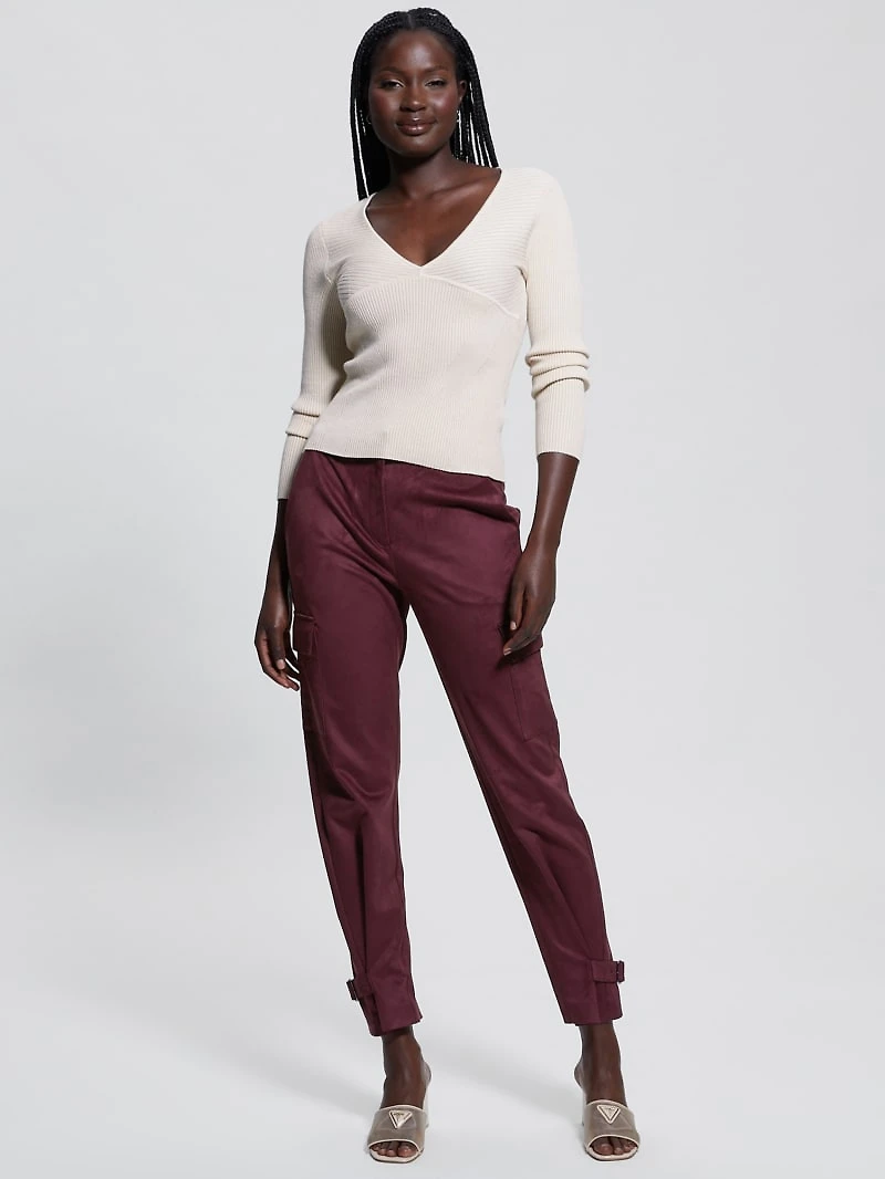 Mariza Faux-Suede Cargo Pants