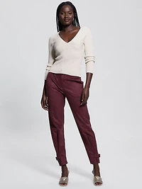 Mariza Faux-Suede Cargo Pants