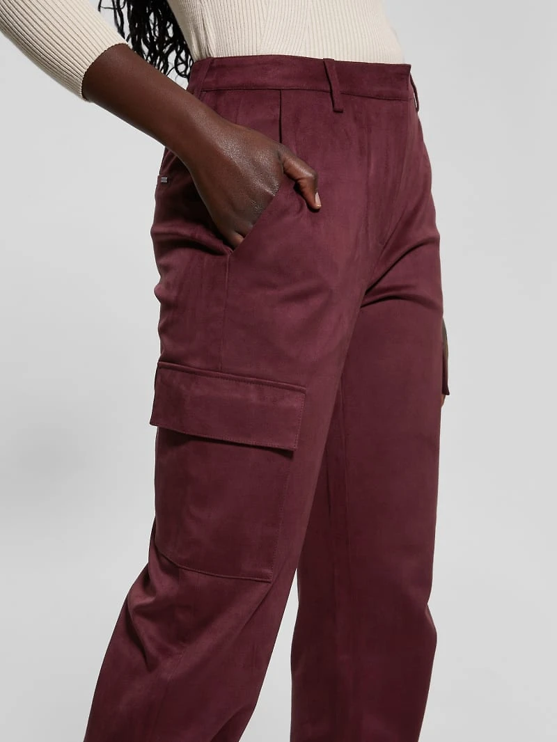 Mariza Faux-Suede Cargo Pants