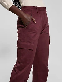 Mariza Faux-Suede Cargo Pants