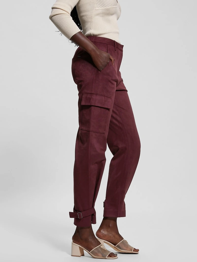 Mariza Faux-Suede Cargo Pants