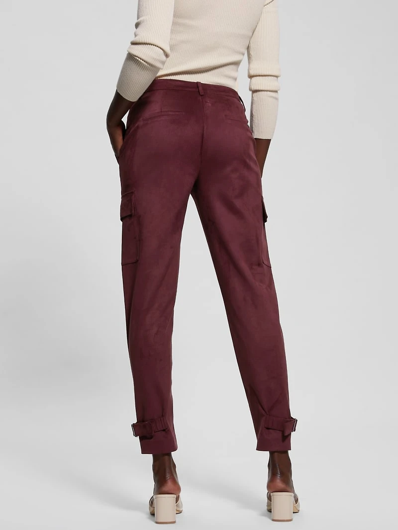 Mariza Faux-Suede Cargo Pants
