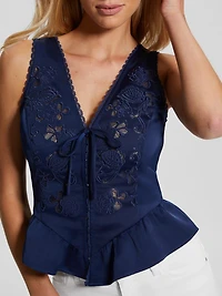 Eco Gia Satin Lace Top