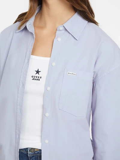 Oversized Long-Sleeve Pocket Shirt