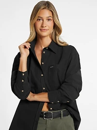 Oversized Long-Sleeve Pocket Shirt