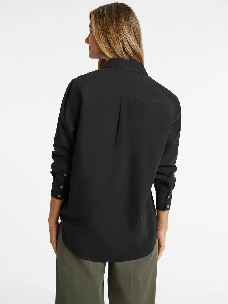 Oversized Long-Sleeve Pocket Shirt
