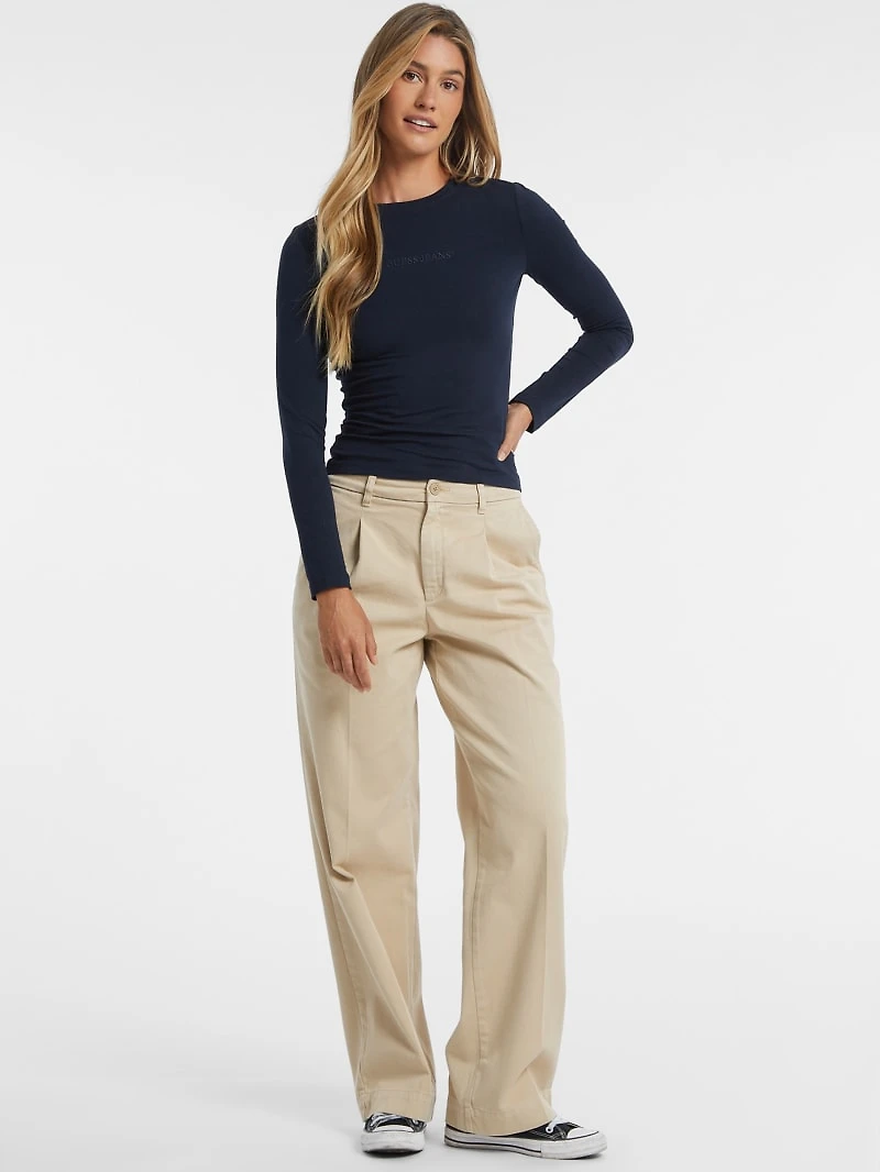 Slim Embroidered Long-Sleeve Tee