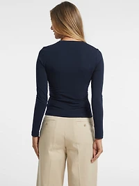 Slim Embroidered Long-Sleeve Tee