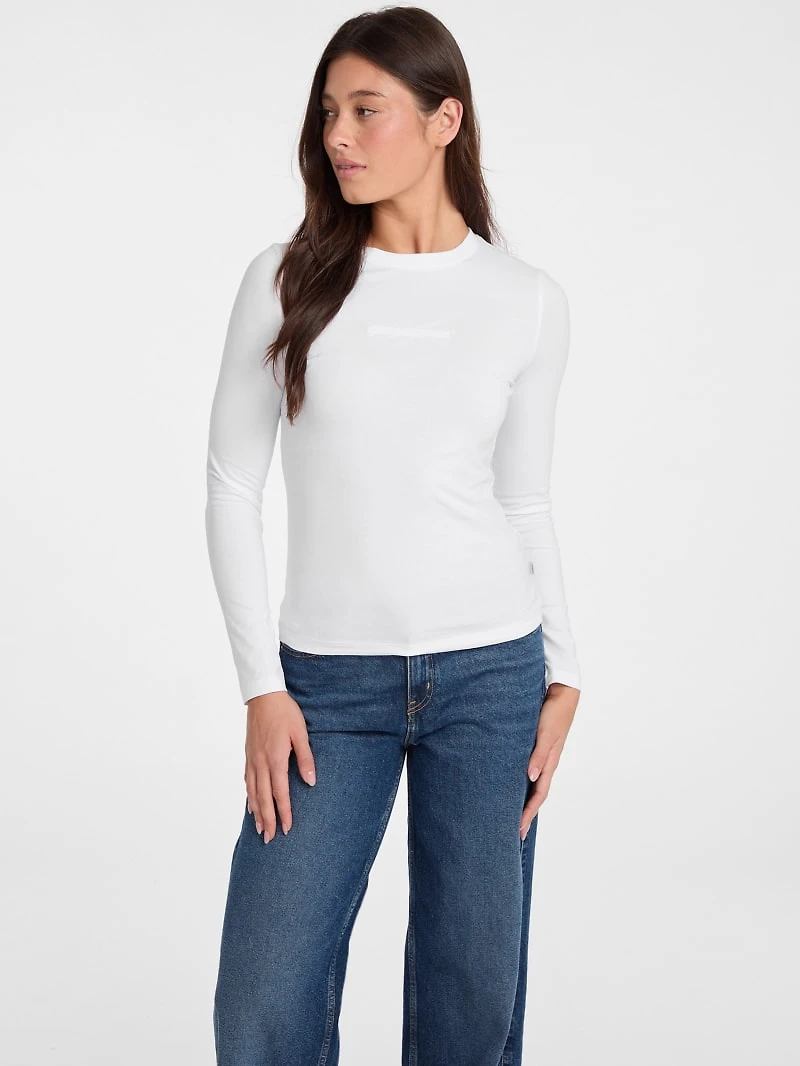 Slim Embroidered Long-Sleeve Tee
